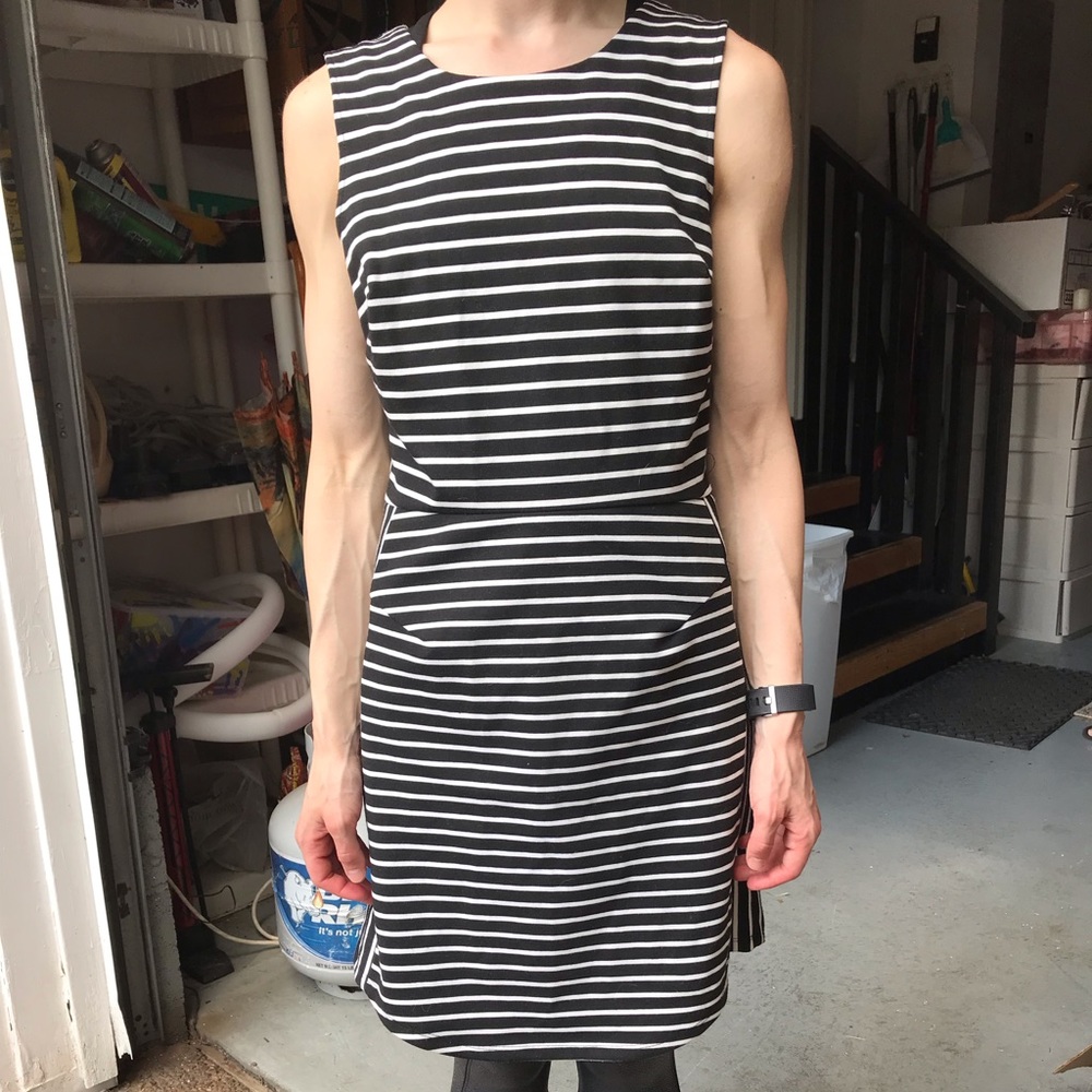 Silence + Noise black and white striped midi dress